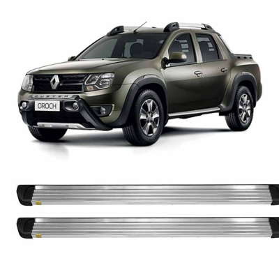 Estribos planos aluminio pulido Oroch